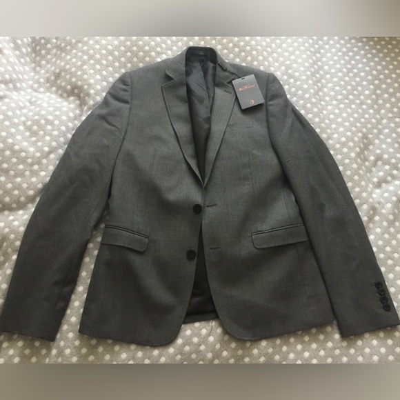 Ben Sherman Gray Jacket Two Button Blazer Stretch Wool Grey S Small - Picture 6 of 10